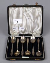 Cased set of 6 hallmarked silver teaspoons - Approx weight 59g