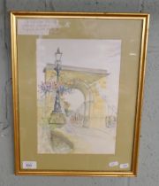 Watercolour of Marlow Bridge by Wilma Johnston - Approx 21cm x 30cm