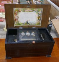 Swiss rosewood 8 air music box in GWO - Approx size: W: 48cm D: 28cm H: 22cm