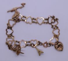 9ct gold charm bracelet