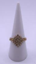 Fine gold diamond cluster ring - Size N