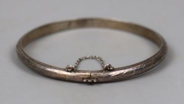 Silver engraved bangle