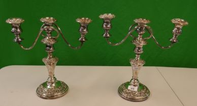Pair of silver plate candelabra