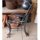 Pair of cast iron bench ends