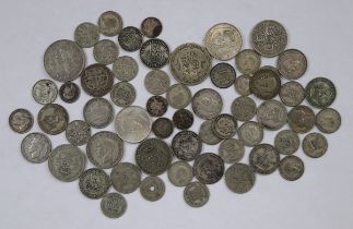 Collection of silver coins etc.