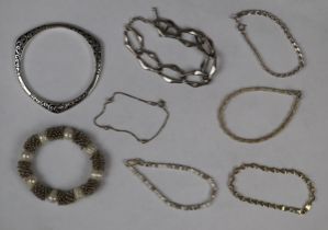 Collection of bracelets mainly silver