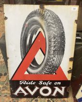 Original enamel sign - Avon Tyres - Approx 51cm x 76cm