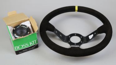 Momo 14'' Deep Dish steering wheel and hub sports boss kit