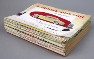 Collection of 1950s Autocar magazines together with a collection of vintage car brochures