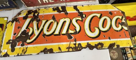 Original enamel sign - Lyon’s Coco - Approx 119cm x 46cm