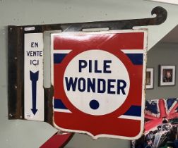 Double sided original enamel sign - Pile Wonder