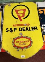 S & P Dealer original double sided enamel sign - Approx 41cm x 78cm