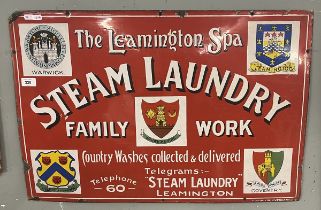 Leamington Spa Steam Laundry enamel sign - Only one known to exist - Approx 76cm x 51cm