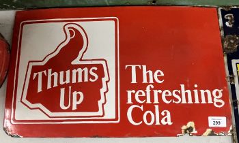 Original Cola sign believed to be from India - Approx 51cm x 31cm