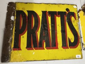 Original Pratts double sided enamel sign - Approx 58cm x 45cm