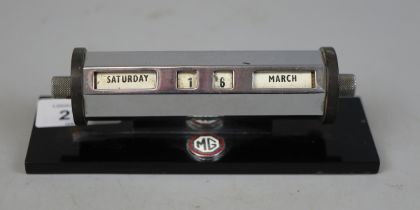 Art Deco MG chrome showroom dealership desk display calendar unit