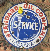 Enamel sign - Standard Oil Company - Approx D: 30cm