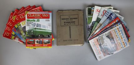 Collection of Morris magazines together with Morris workshop manual