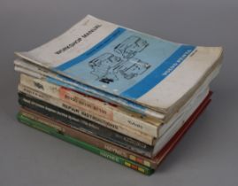 Collection of workshop manuals to include tractors, lawn mowers boats etc