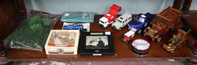 Vintage collectables to include die cast car and mini Flying Scotsman train etc