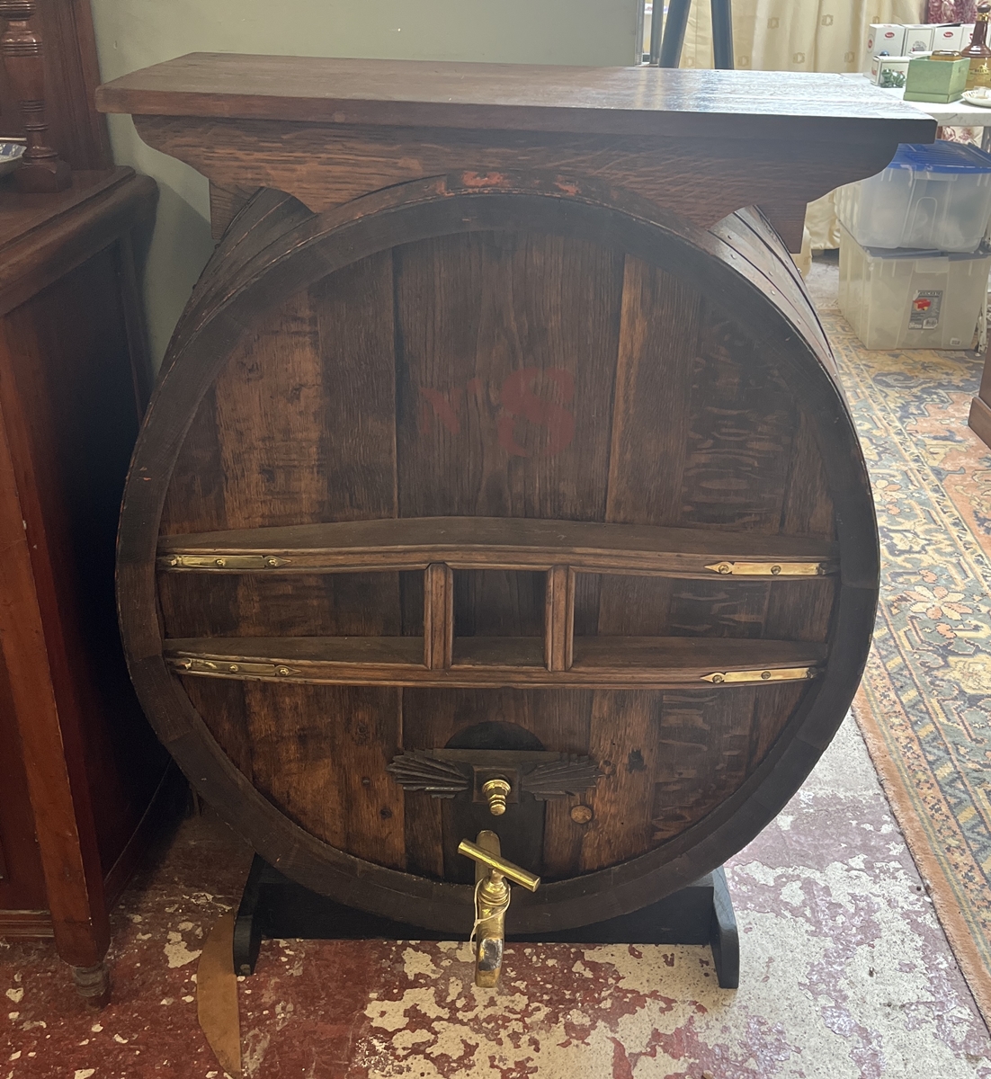 Calvados barrel bar - Approx size: W: 82cm D: 38cm H: 107cm