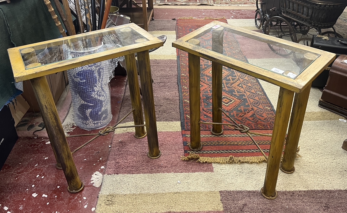 Pair of industrial style side tables