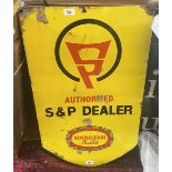 S & P Dealer original double sided enamel sign - Approx 41cm x 78cm