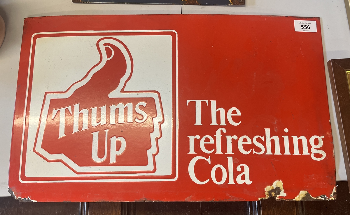 Original Cola sign believed to be from India - Approx 51cm x 31cm