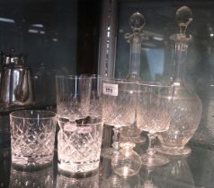 Collection of glass to include 2 antique decanters