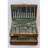 Canteen of hallmarked silver cutlery - Carrington and Co 1961 - over 3.4kg of silver