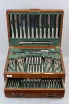 Canteen of hallmarked silver cutlery - Carrington and Co 1961 - over 3.4kg of silver