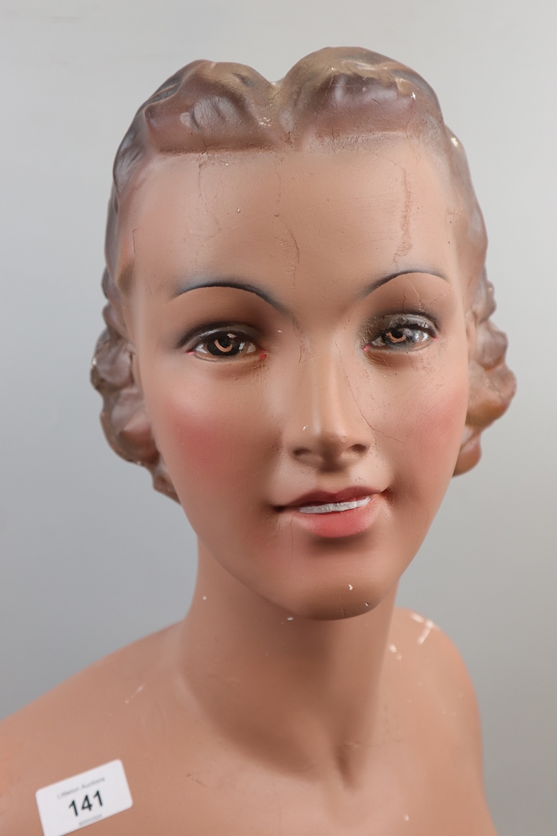1930s French mannequin head and torso marked Champs Elysees, Paris - Approx height: 64cm - Image 4 of 12