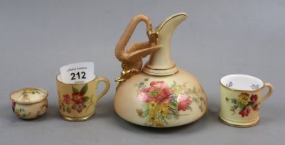 Collection of early Royal Worcester Blush Ivory