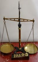 Victorian Bartlett and Sons scales with cased weights from Mappin & Webb store, 12-13 Poultry,