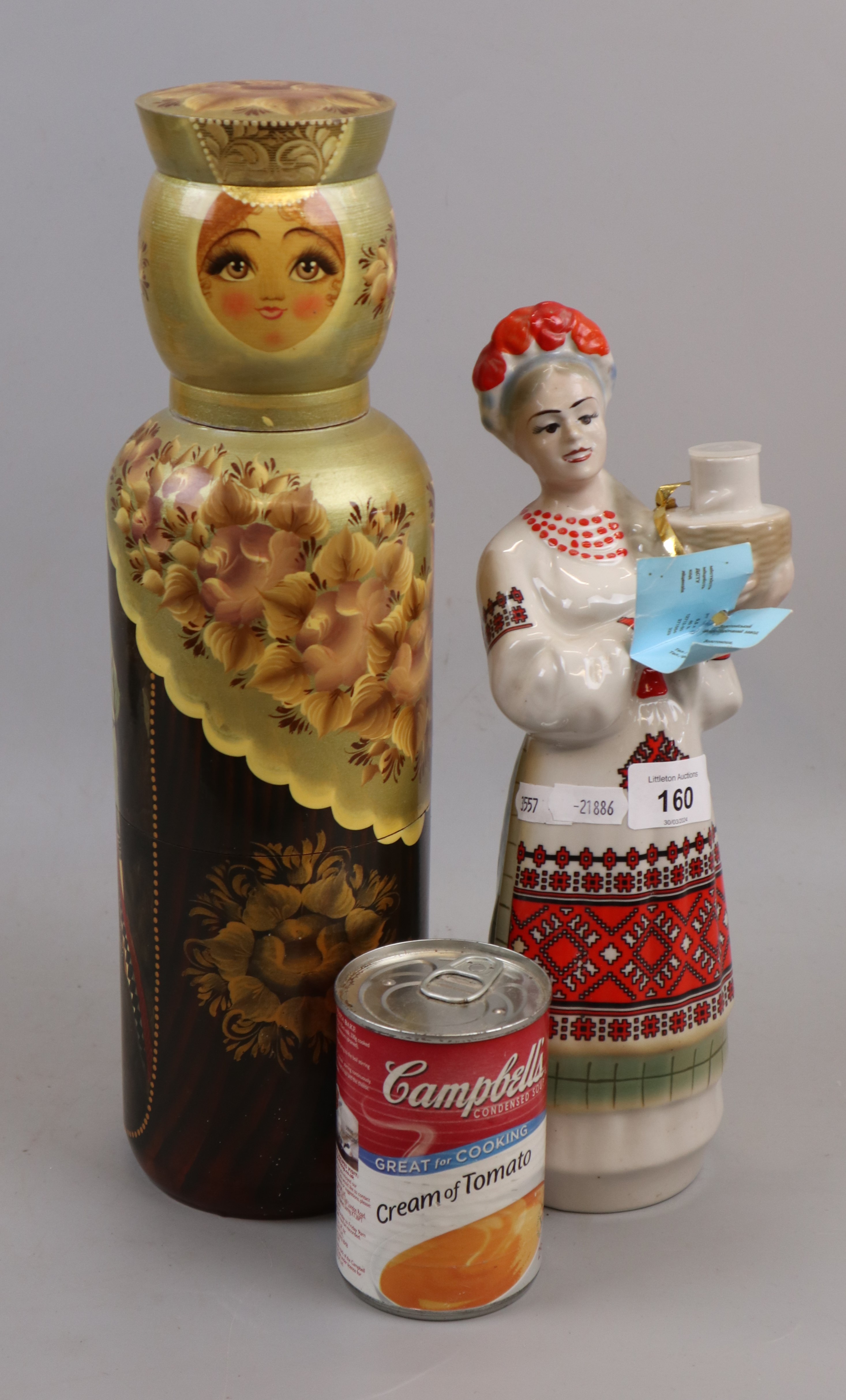 2 Russian figures, one with vodka inside - Image 2 of 3