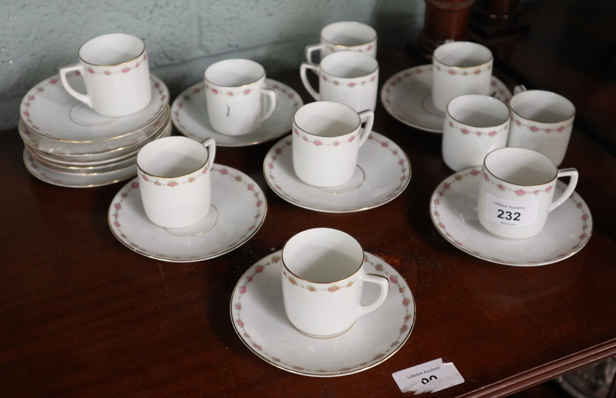 Small pink and white coffee service