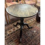 Antique oak tripod table