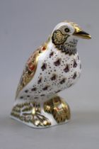 Royal Crown Derby Song Thrush with gold stopper
