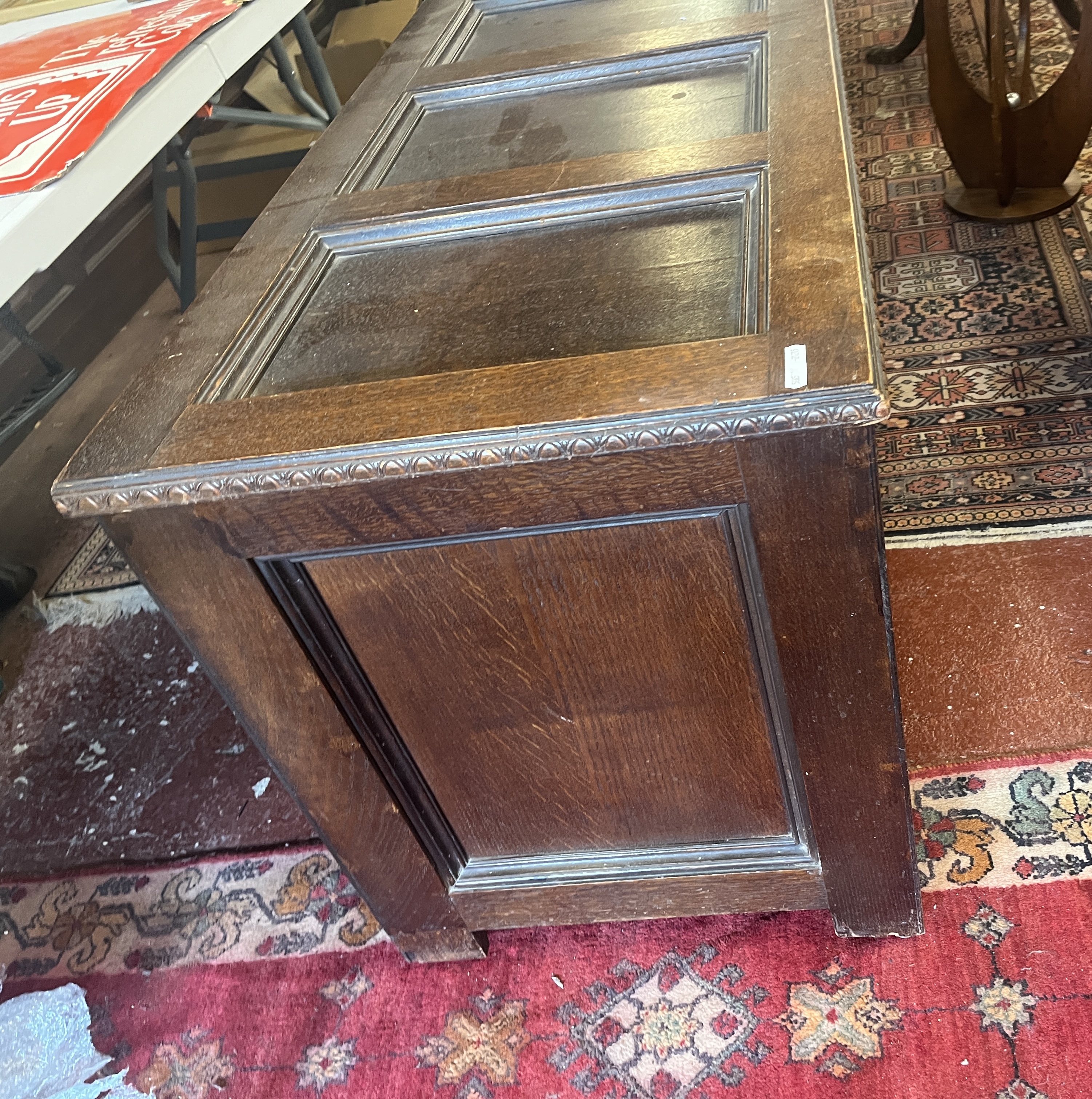 Oak blanket box - Approx W: 106cm  D: 51cm  H: 63cm - Image 3 of 4