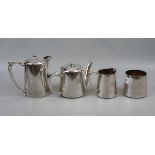 Mappin and Webb silver plated coffee and tea pots with jug and bowl