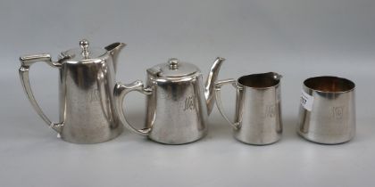 Mappin and Webb silver plated coffee and tea pots with jug and bowl