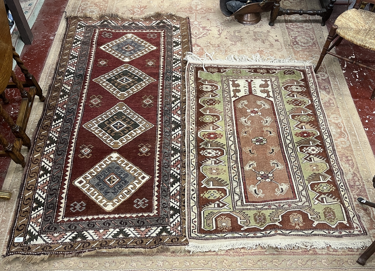 2 Turkish handwoven rugs