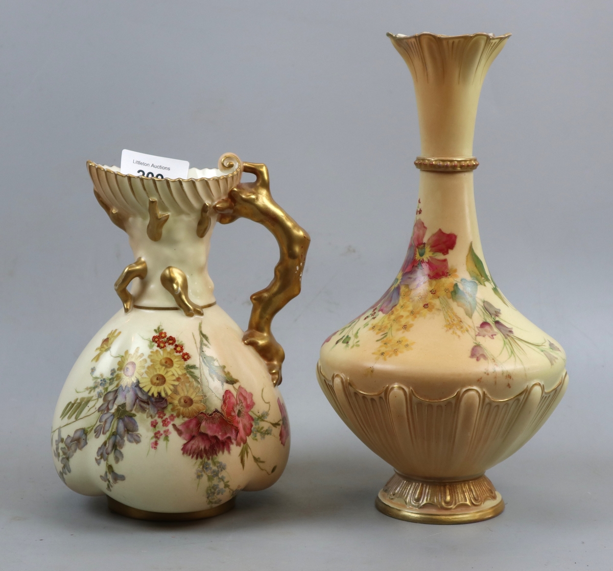 2 pieces of Royal Worcester Blush Ivory - Vase and Jug