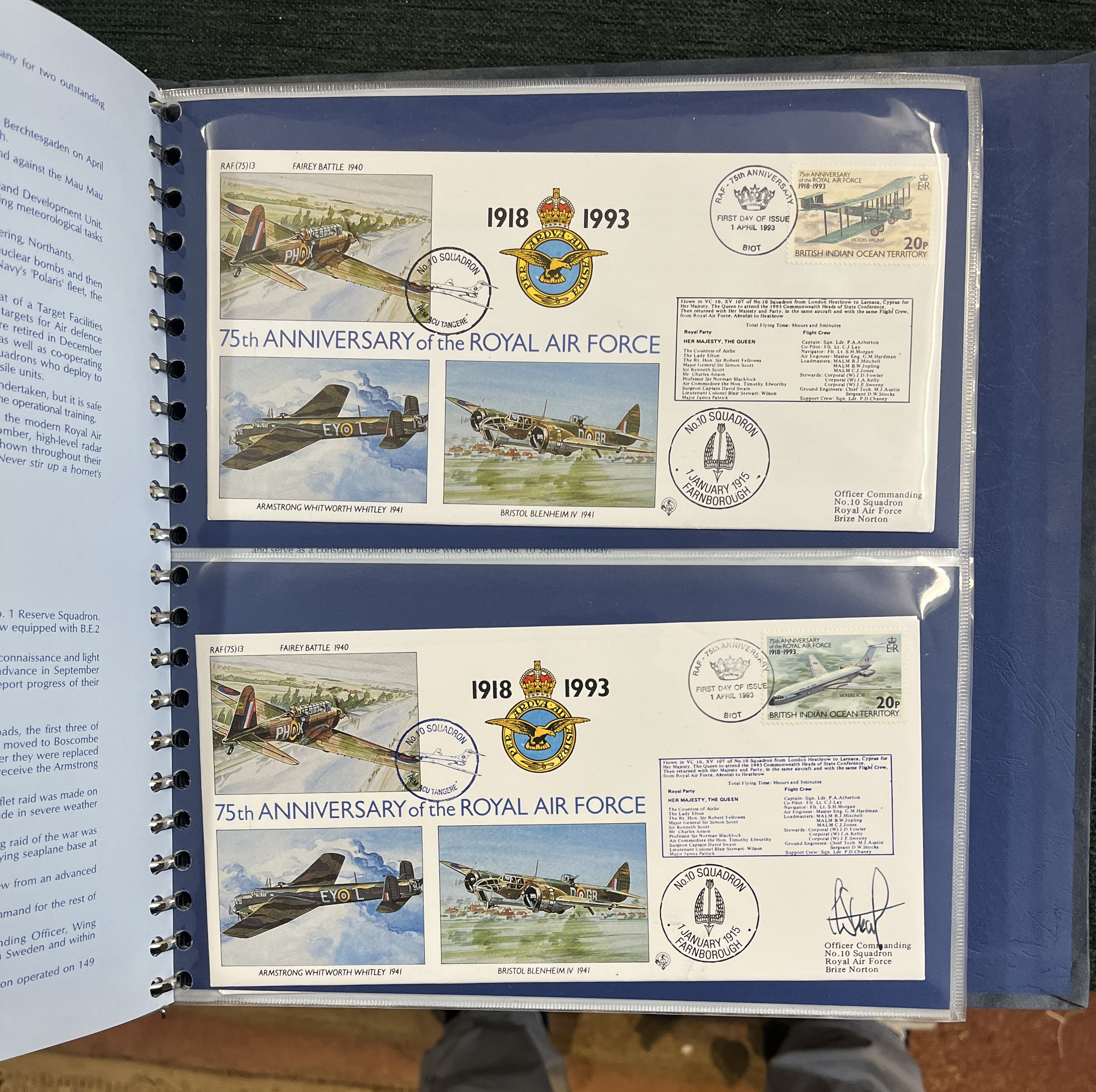 Stamps - Aviation. 60 RAF 50th Anniversary covers in special album. 31 signed - Bild 7 aus 9