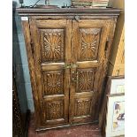 Carved Indian cabinet - Approx size: W: 72cm D: 30cm H: 123cm