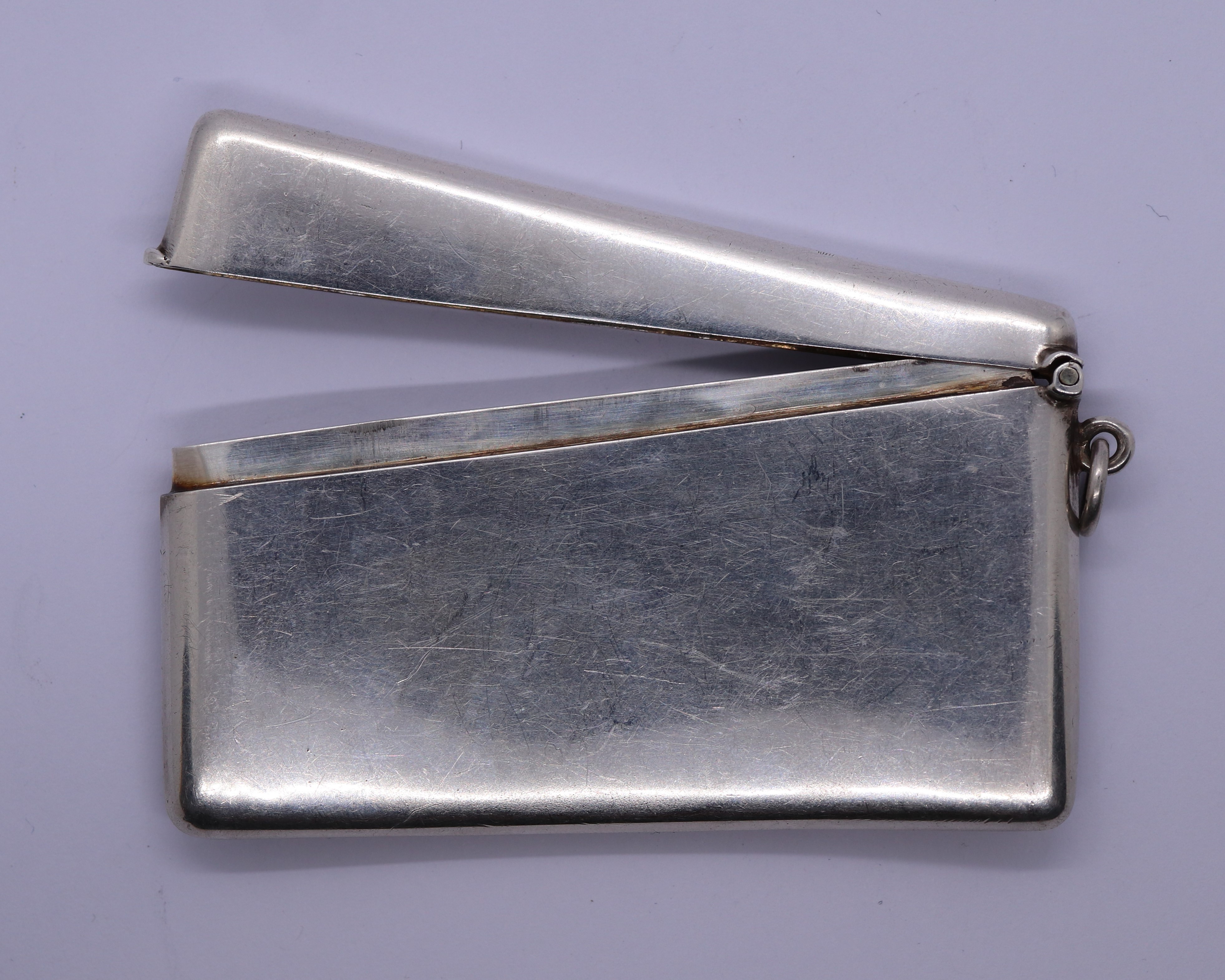 Hallmarked silver card case - Approx weight: 48g - Image 2 of 2