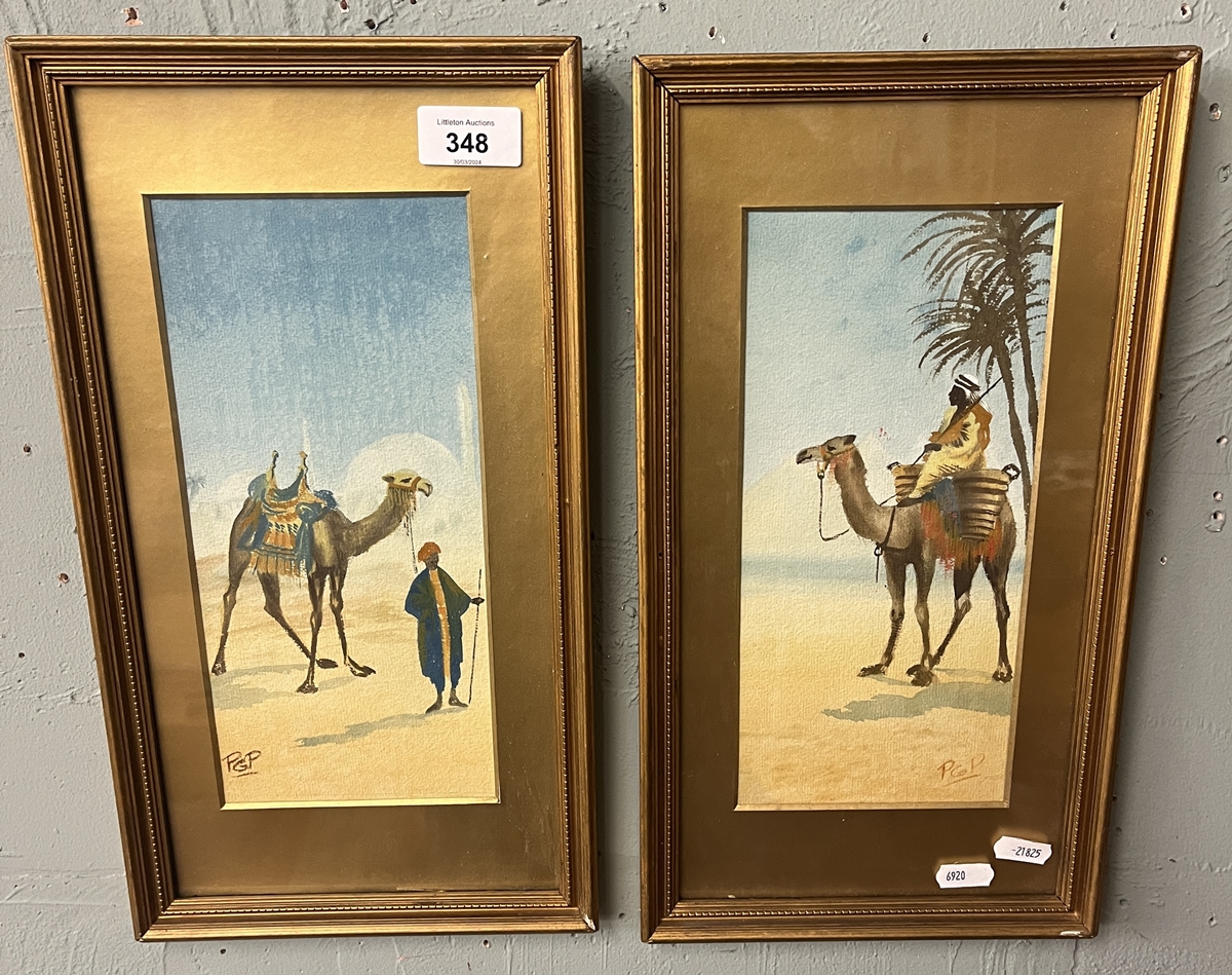 2 Arabian watercolours signed PGP