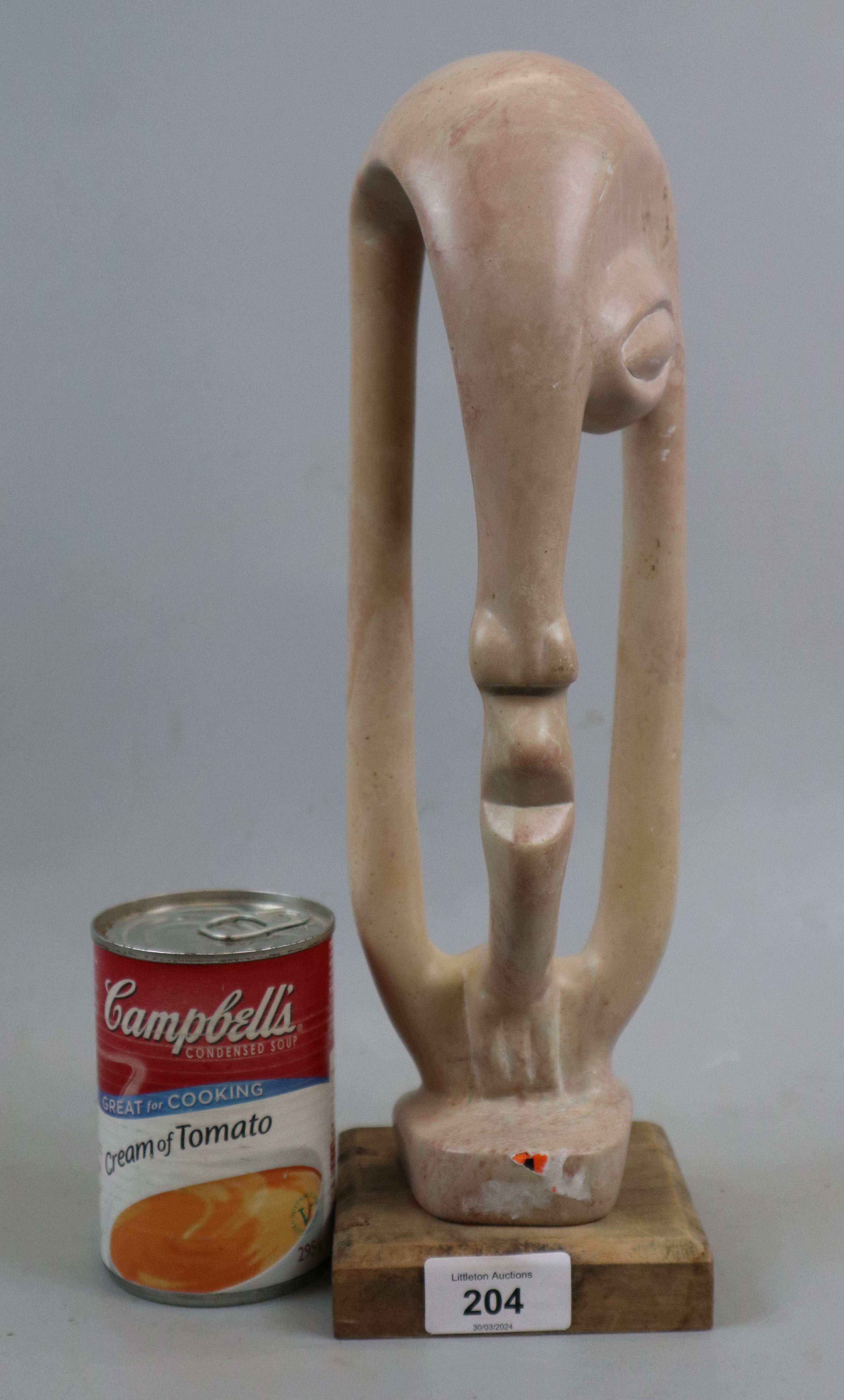 Soapstone contemporary African sculpture - Approx height: 33cm - Image 3 of 4