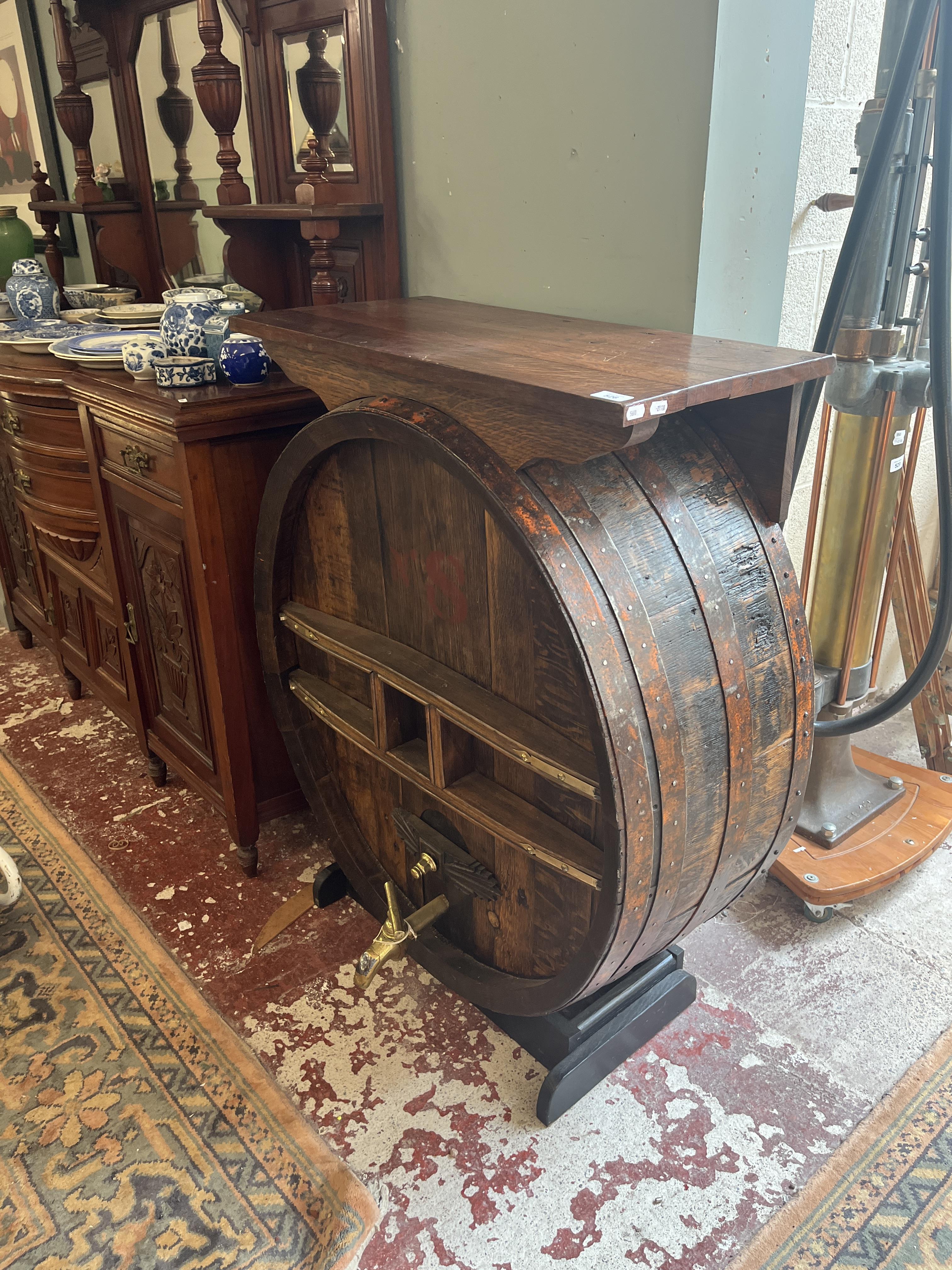 Calvados barrel bar - Approx size: W: 82cm D: 38cm H: 107cm - Image 2 of 3