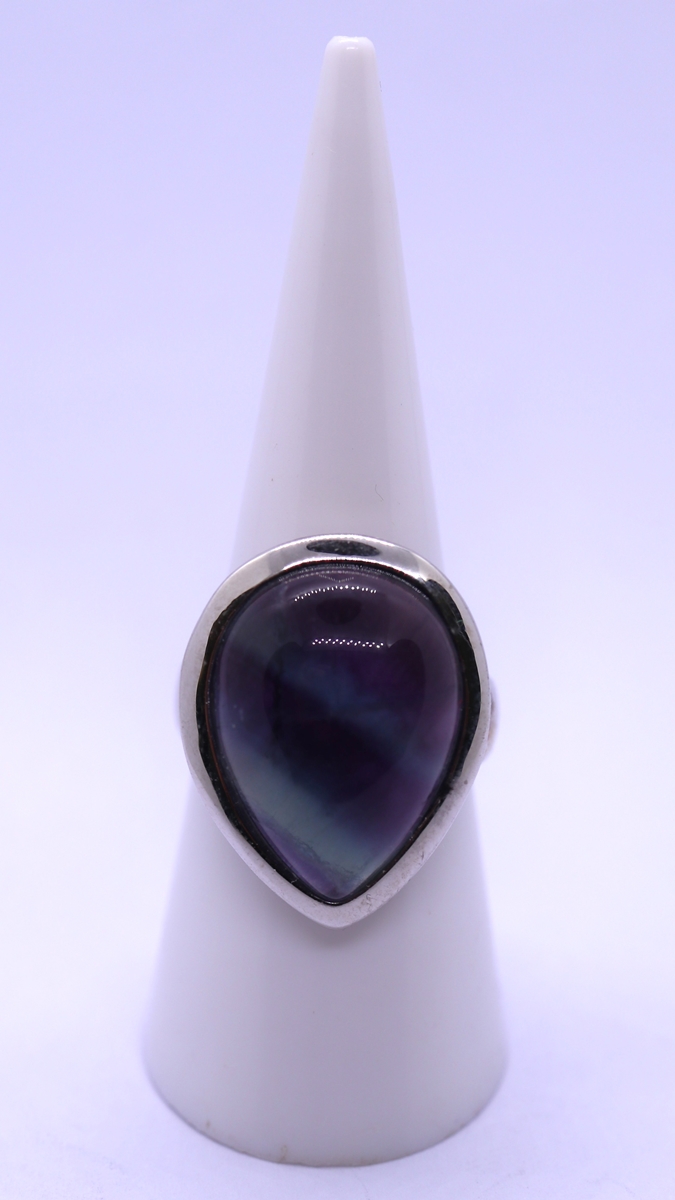 Braybrook & Britten fluorite silver ring - Size N